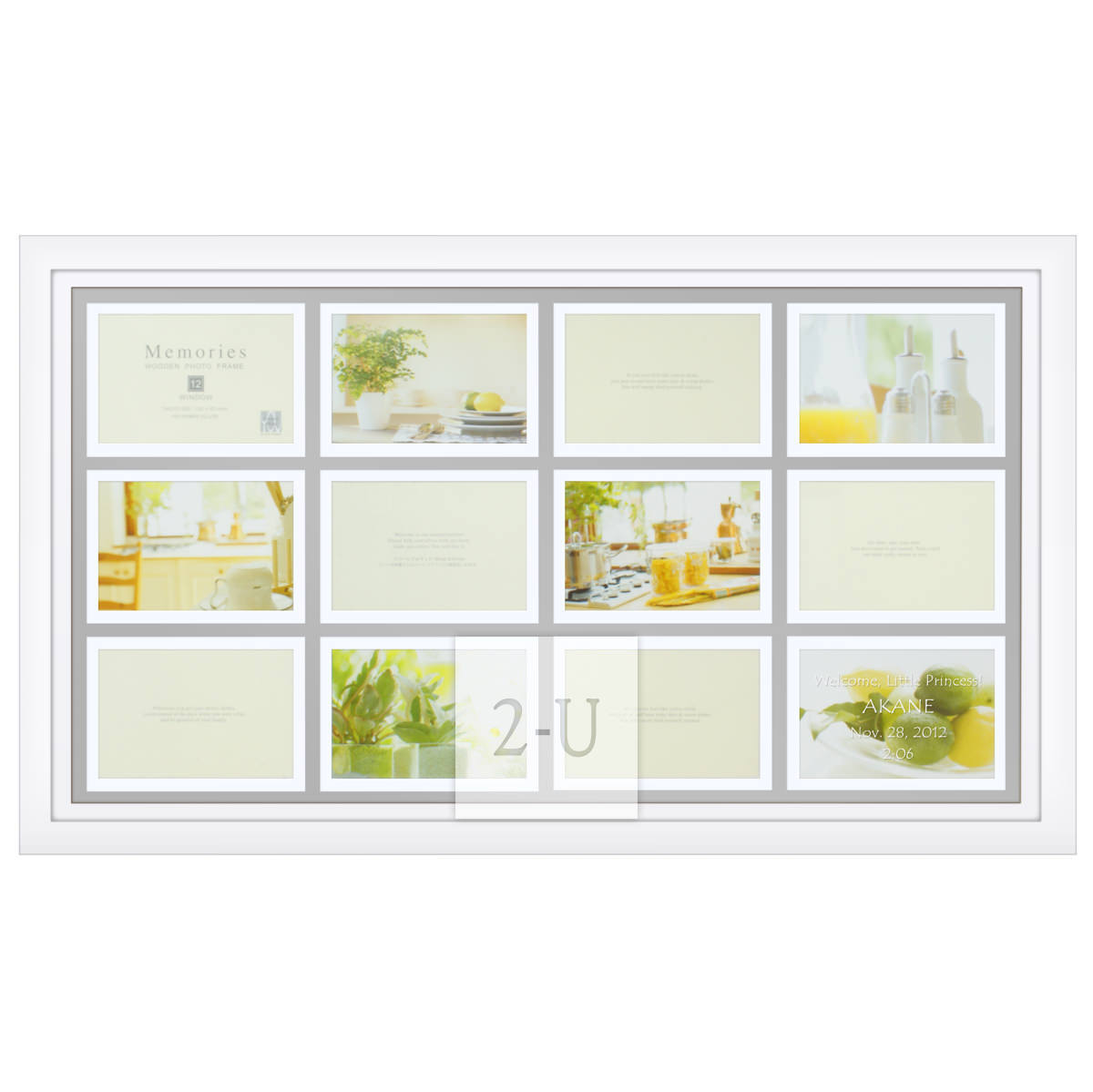 日本珍藏簡約係列木製大相框 白色12張照片