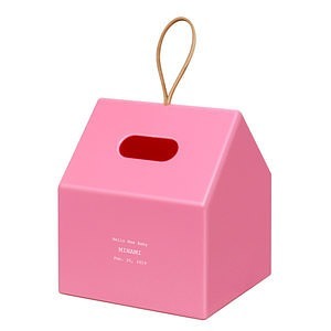 房子式紙巾盒 桃紅色