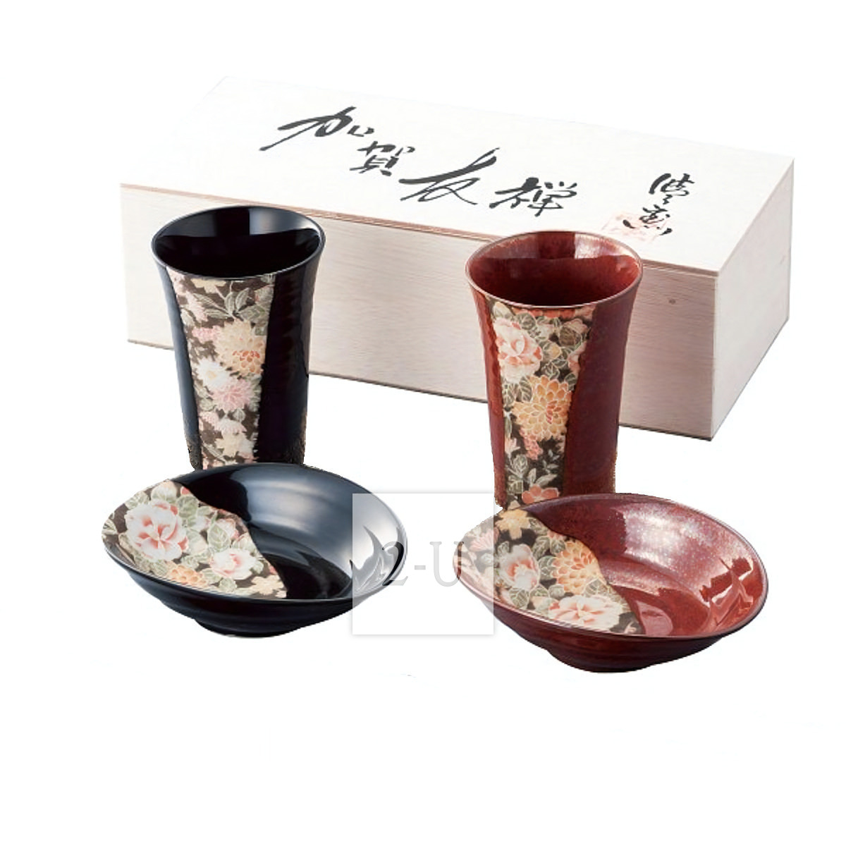 加賀友禪 伕妻情侶碗筷杯子8件套