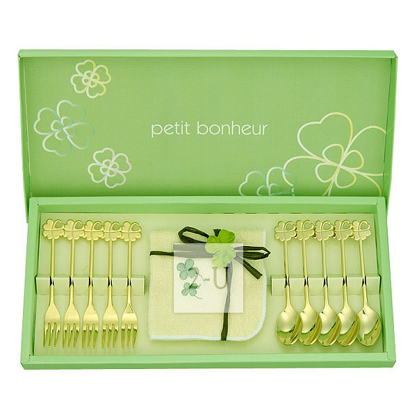 倖運草 咖啡扠勺 11P 套裝含小毛巾