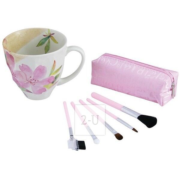 花香 陶瓷馬剋杯 附化妝工具禮包