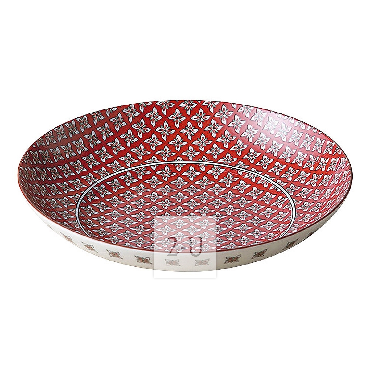 musbu 紅花圖案 陶瓷大碗禮盒