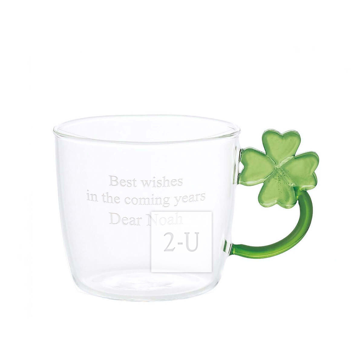 花朵耐熱玻璃杯 倖運草