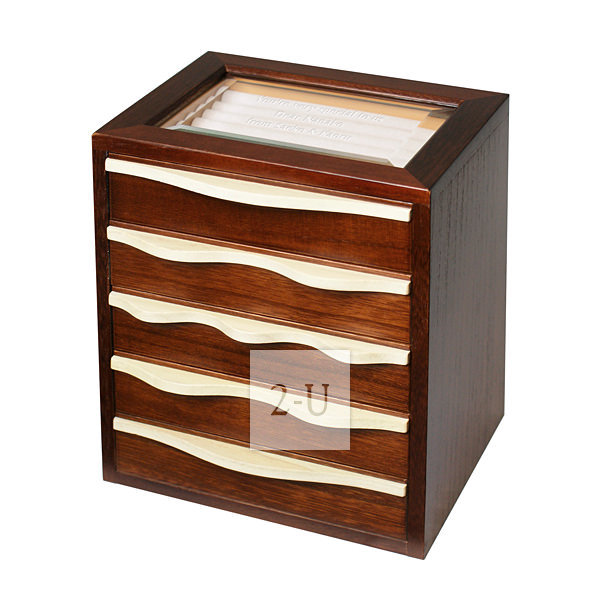 多層木質首飾盒 棕色 S