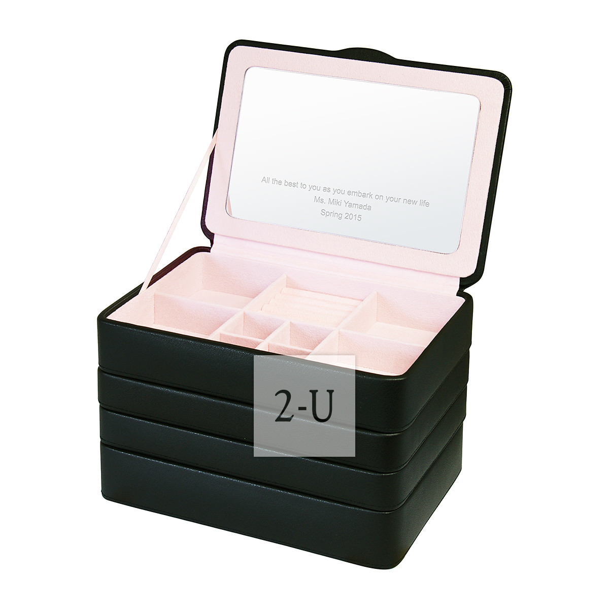 三層首飾盒收納盒 黑色 4L