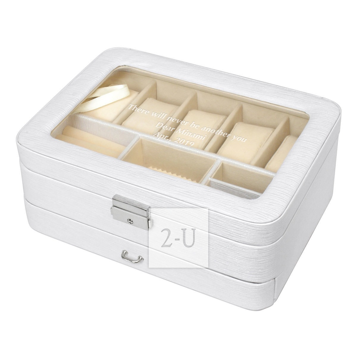 雙層首飾盒手錶盒 白色