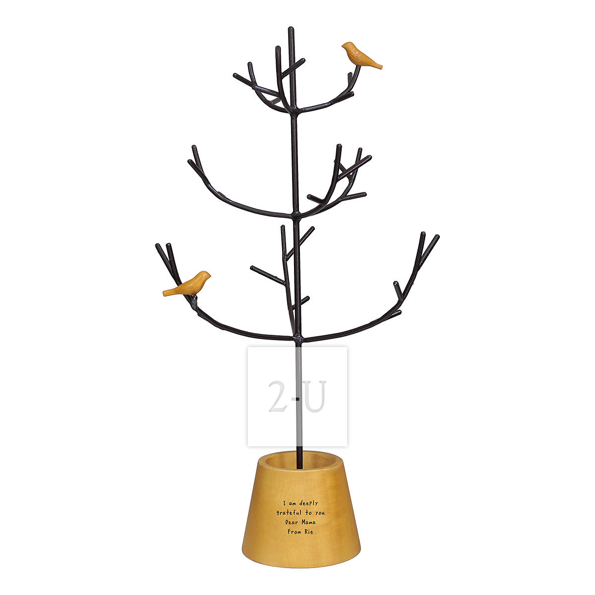 手工製造小鳥樹形首飾收納架首飾樹 深色