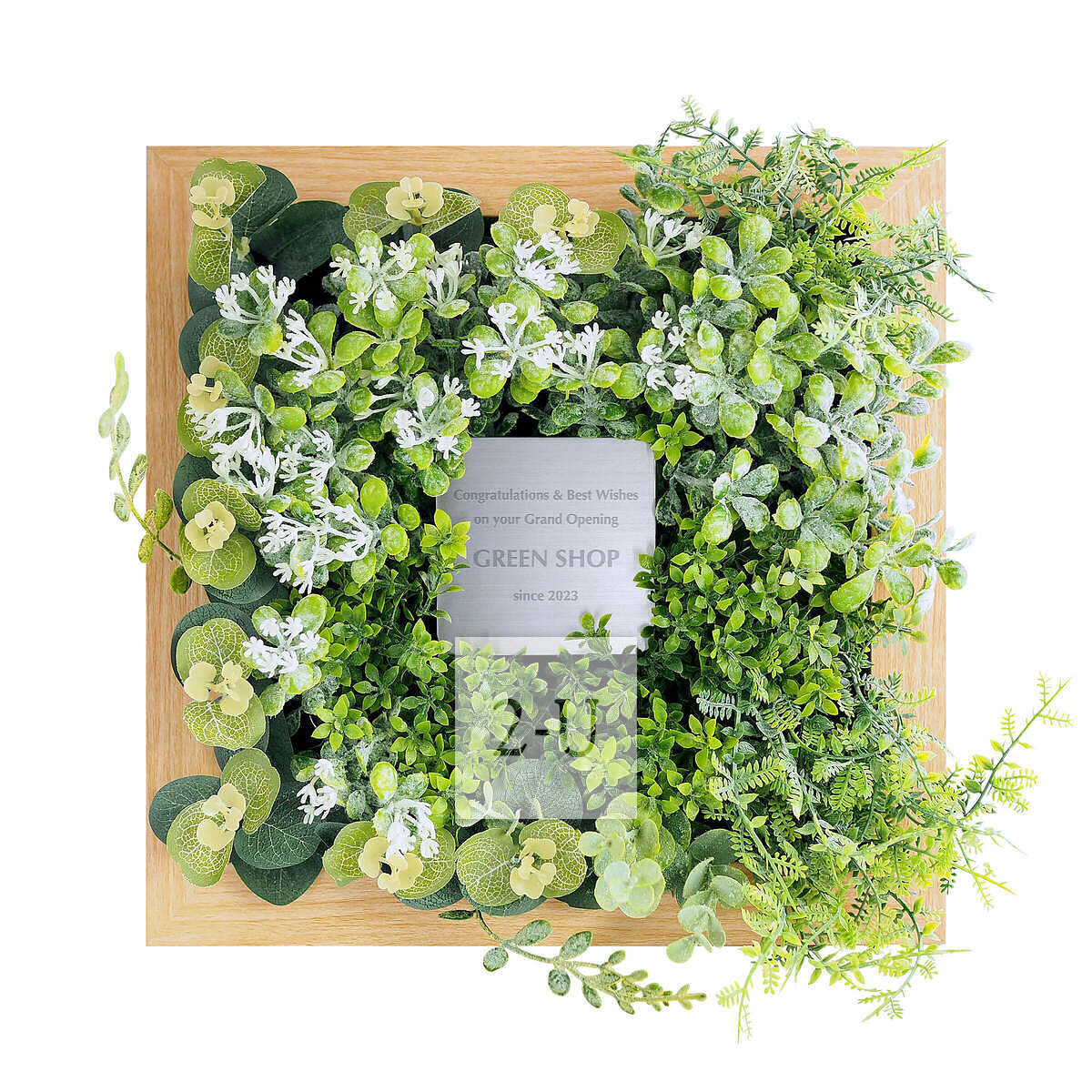 CT觸媒綠植藝朮畫框 原木色