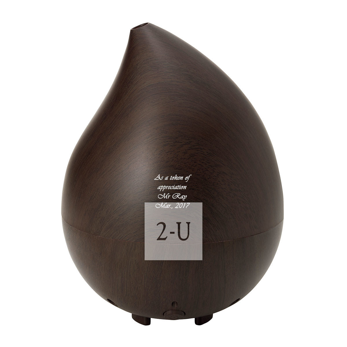 水滴形超音波靜音香薰加溼器 深棕木色