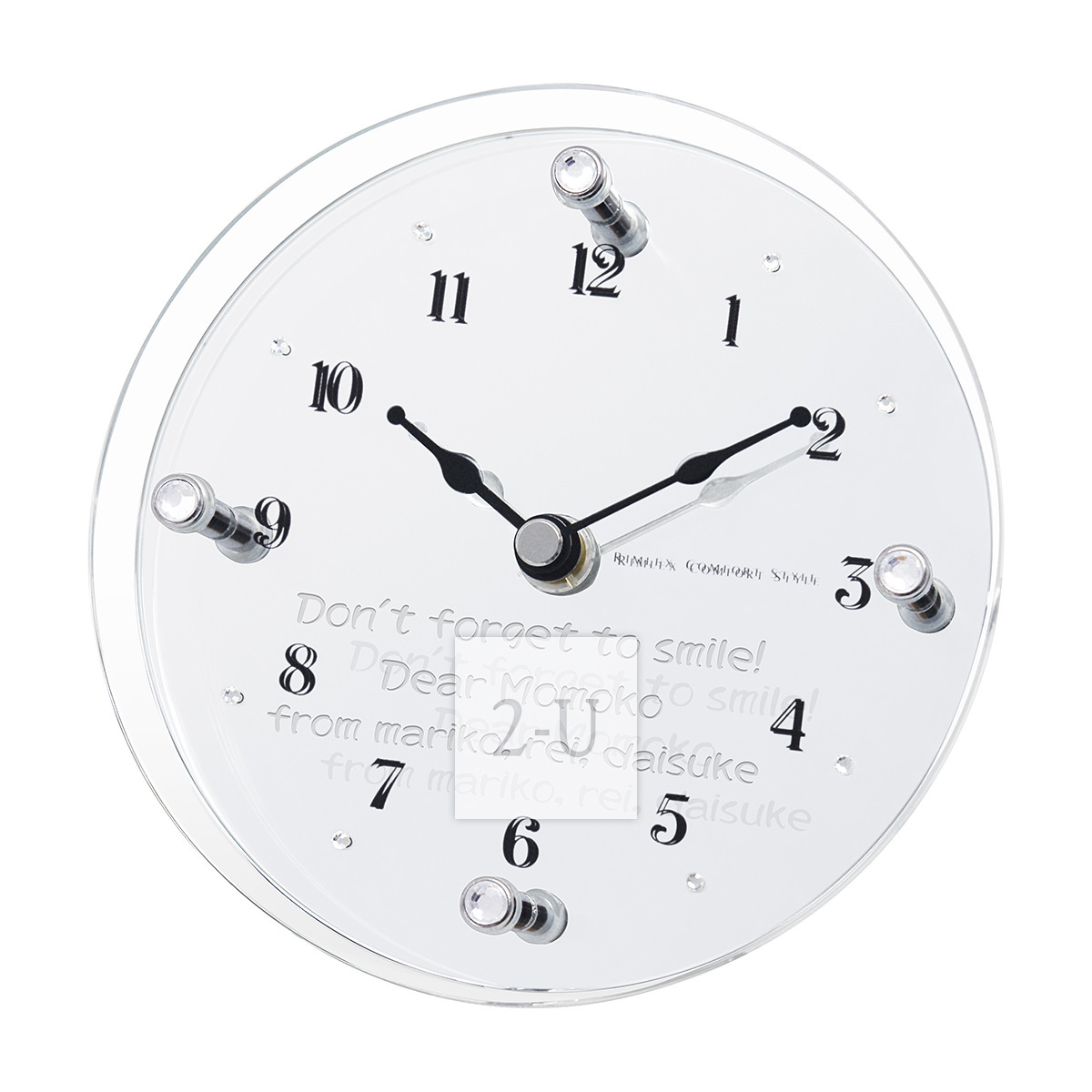 圓鏡子萊英石掛鐘時鐘