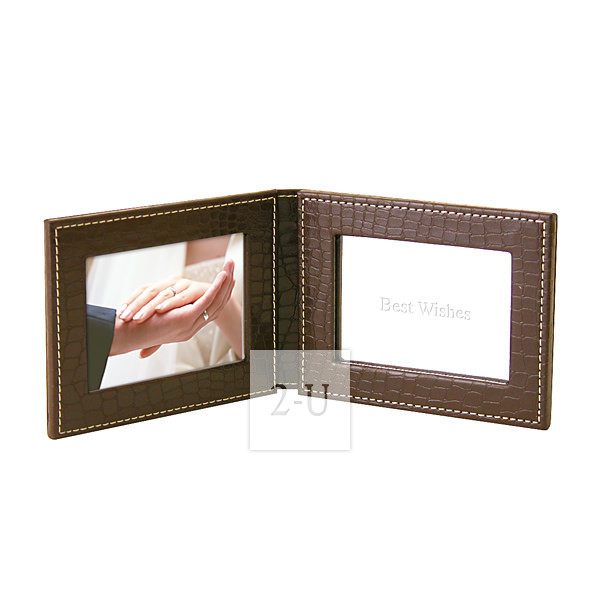 棕色皮夾式化妝鏡