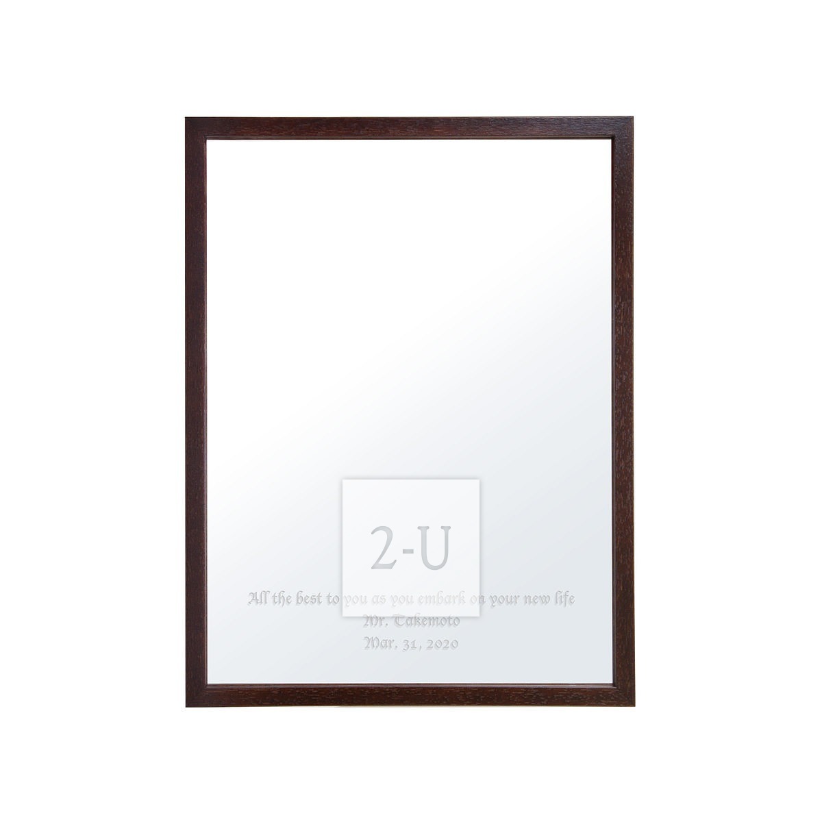 帶磁鐵鏡子 棕色長方形