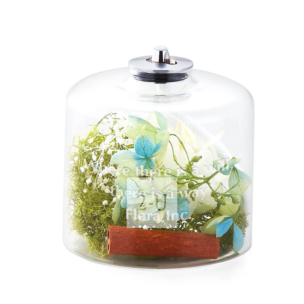 植物花卉油燈 浮遊花係列 綠色