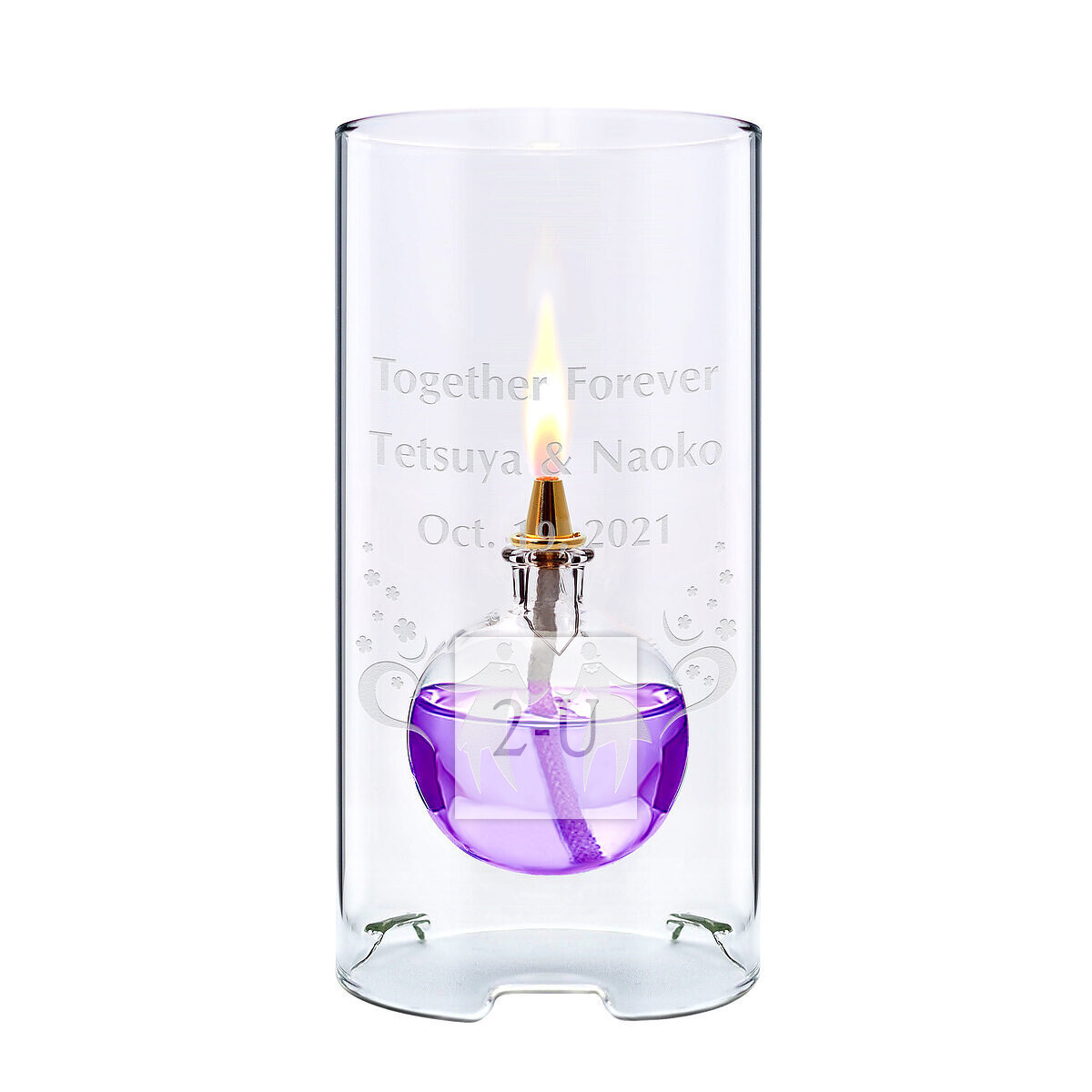 玻璃油燈 紫色毬