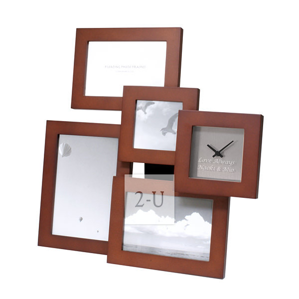 棕色創意時鐘木質相架