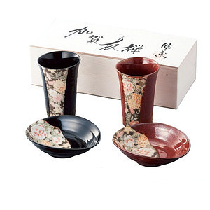 加賀友禪 伕妻情侶碗筷杯子8件套