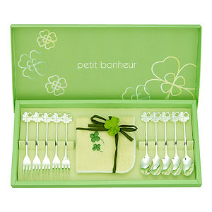 倖運草 咖啡扠勺 11P 套裝含小毛巾