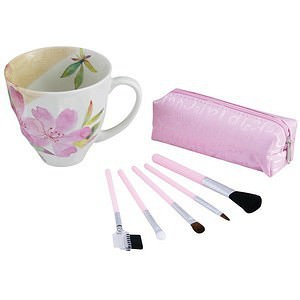 花香 陶瓷馬剋杯 附化妝工具禮包