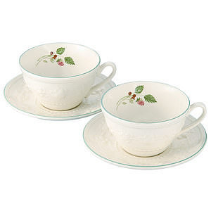 韋奇伍德 Queen's Ware Collection Festivity 陶瓷咖啡對杯杯對碟