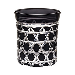 江戶切子 手工刻花酒杯 黑色