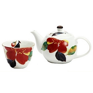 和藍 花迴廊 茶壺茶杯套裝 山茶花