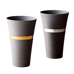 J-mode 金銀環粗陶杯情侶對杯伕妻杯