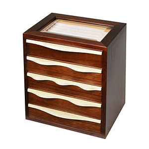 多層木質首飾盒 棕色 S