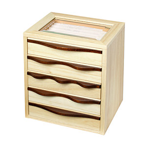 多層木質首飾盒 原木色 S