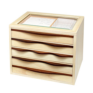 多層木質首飾盒 原木色 L