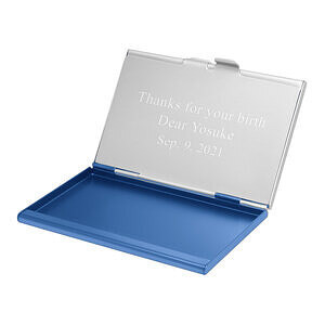 鋁製雙面名片盒 藍色