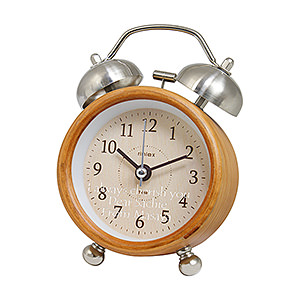 夏洛特木製鬧鈴鬧鐘 原木色