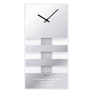 簡約線條掛壁鬧鐘 銀色