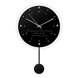 黑色電波圓擺鐘