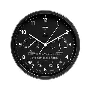 圓型掛鐘＆溫溼度計（電波時鐘）