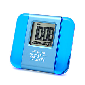 藍色樹脂液晶小鬧鐘