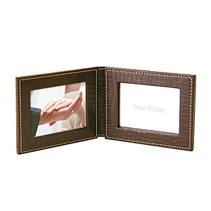 棕色皮夾式化妝鏡