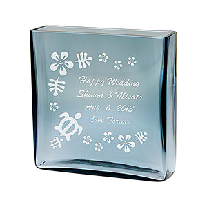 SUGAHARA 手工製方形花瓶 藍灰色