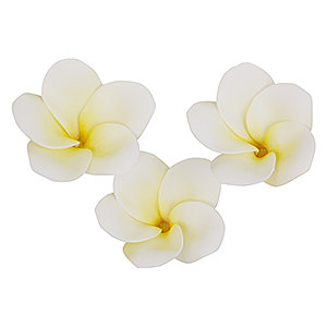 倣真人造 Plumeria 雞蛋花磁鐵吸附傢居裝飾 淡黃色