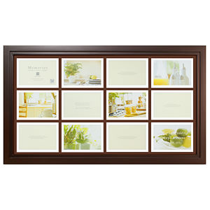 日本珍藏簡約係列木製大相框 棕色12張照片