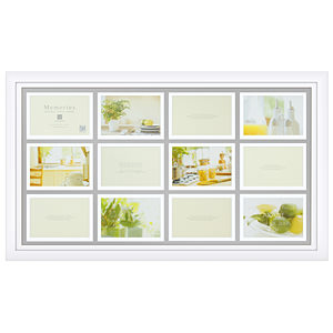 日本珍藏簡約係列木製大相框 白色12張照片