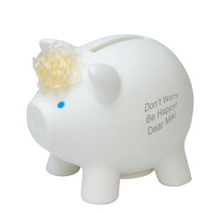 白色小豬儲錢罐