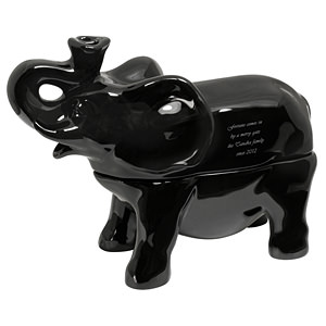 reac Japan 陶瓷大象創意香熏爐槃香蚊香器 黑色