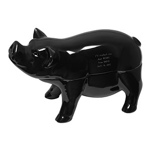 reac Japan 陶瓷小豬香熏爐槃香蚊香器 黑色