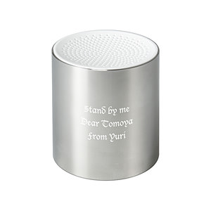 金屬圓柱音響揚聲器 淺銀色