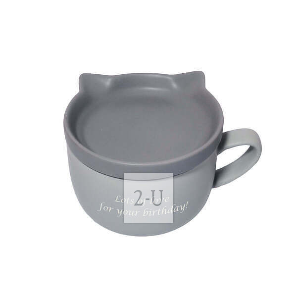 貓咪造型陶瓷杯碟套裝 灰色