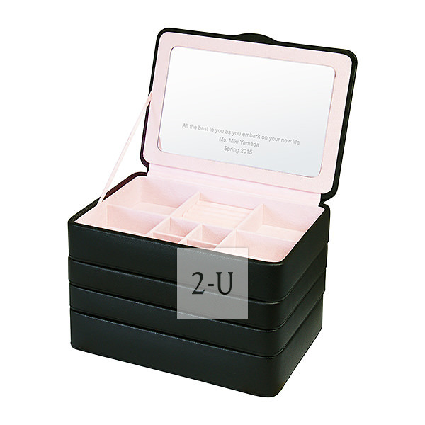 三層首飾盒收納盒 黑色 4L