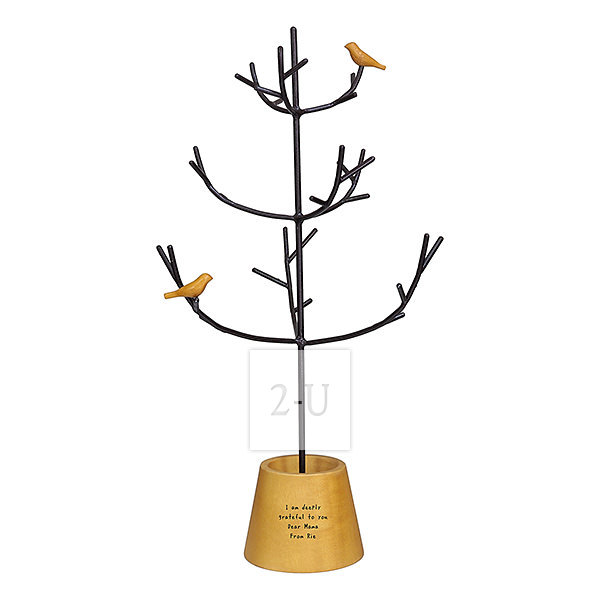 手工製造小鳥樹形首飾收納架首飾樹 深色