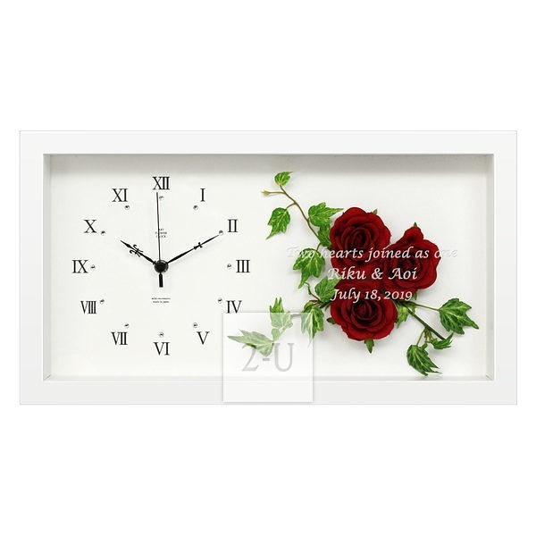 紅玫瑰立體裝飾畫框掛鐘