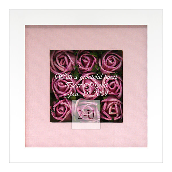 粉紅玫瑰立體畫框