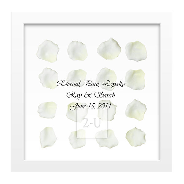 玫瑰花瓣透明框 白